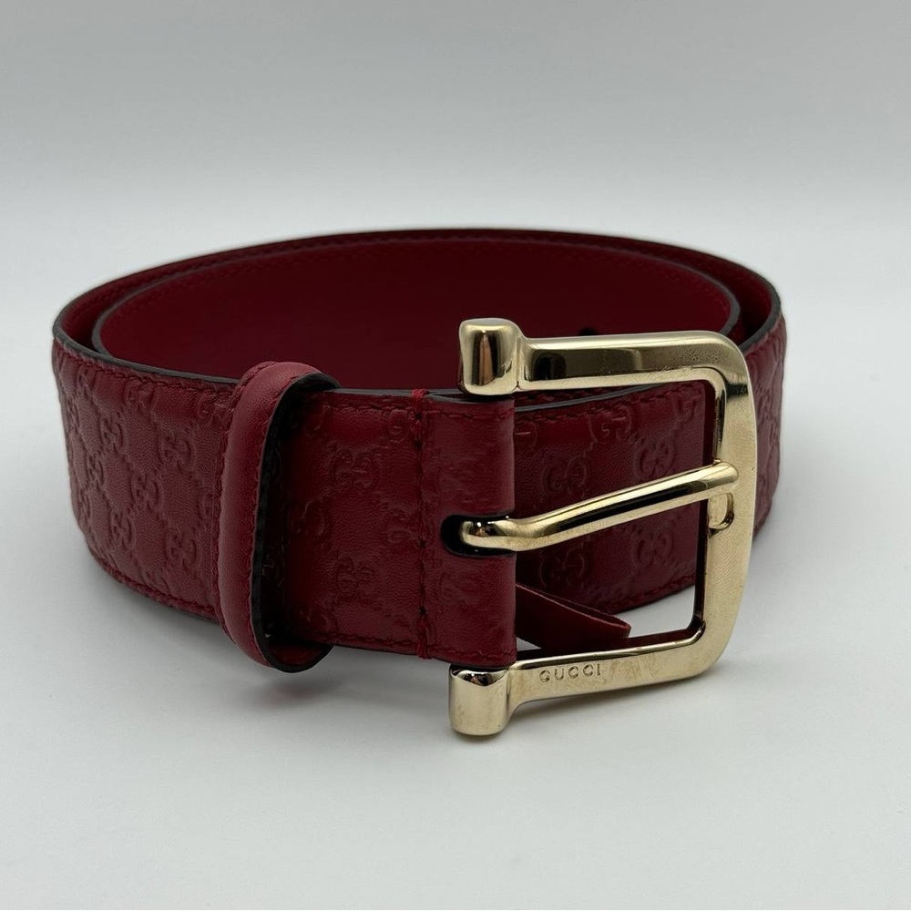 Gucci Micro Guccissima Red Leather Belt 28